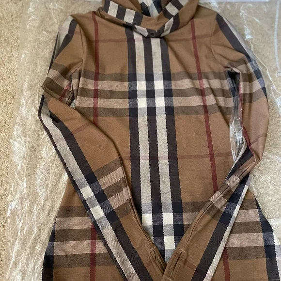 Womens Burberry Emery Shirt with hood Attachment' Tight Fitted